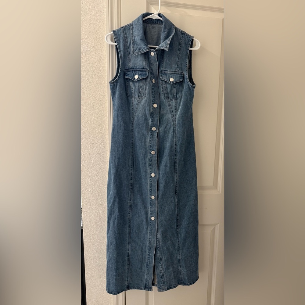 House of Harlow 1960 Blue Denim Button-Down Dress S